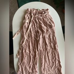 Anthropologie Pink Paper Bag Capri Blythe Pant Size 4